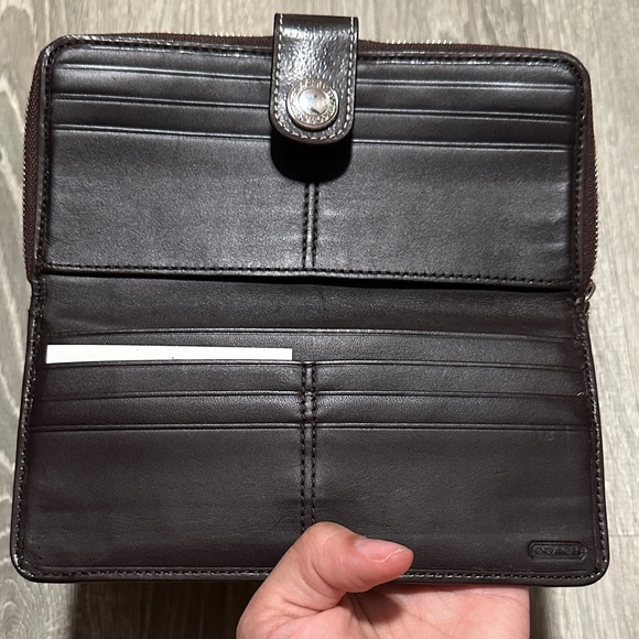 Coach Signature Brown and Tan Wallet - Picture 12 of 12